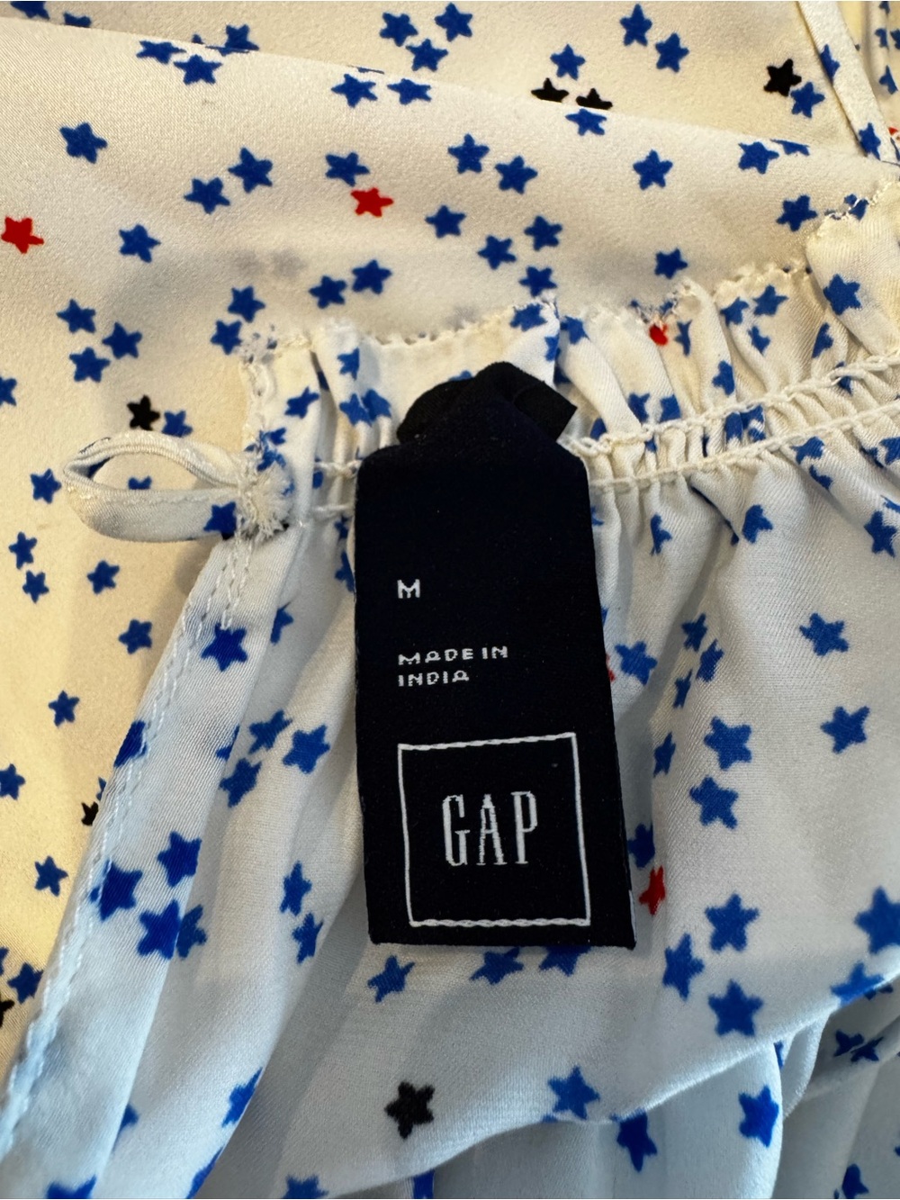 Gap White Halter Neck Sleeveless Top with Red and Blue Stars